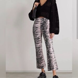 Printed Pink & Black High-Rise Flare Pants
